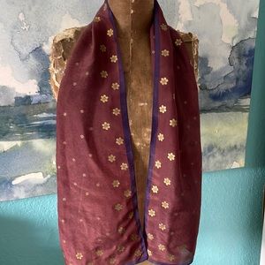 # Sheer Delicate Beautiful Color Scarf with gold flowers